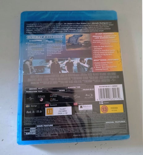 INPLASTAD, Fast & Furious Blu-ray (Action)