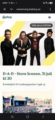 3st biljetter DAD Liseberg 31/7