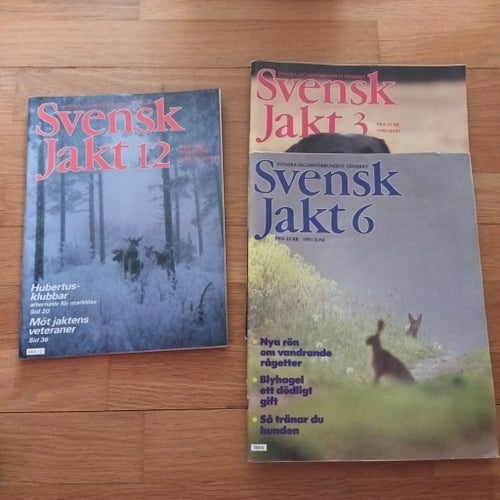 3 st Svensk Jakt Tidningar - 1989, 1990, 1991