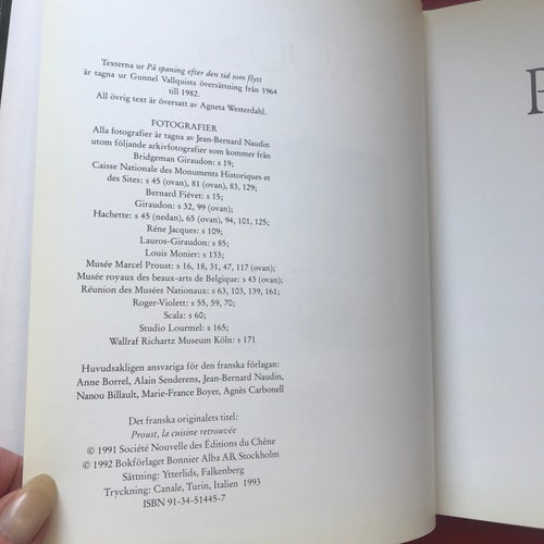 TILL BORDS MED PROUST Jean-Bernard Naudin Anne Borell, Alain Senderens