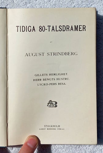 August Strindberg: Tidiga 80-talsdramer (1913)