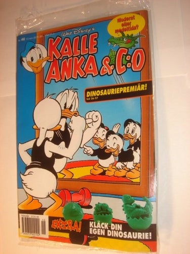 KALLE ANKA & Co I ORIGINAL PLAST leksak 2000 46 DINOSAURIE