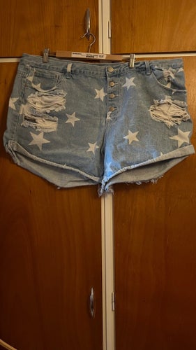 Blåa shorts