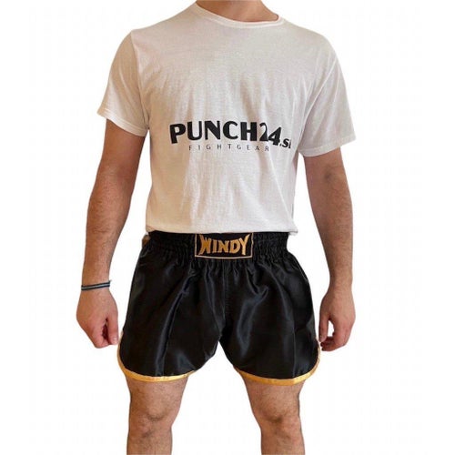 Windy Muay Thai Shorts Svart/Guld Storlek L - FRI FRAKT