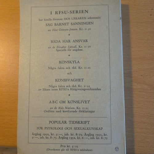 HOS LÄKAREN Svar på sexualfrågor av Hannah och Abraham Stone, 1950
