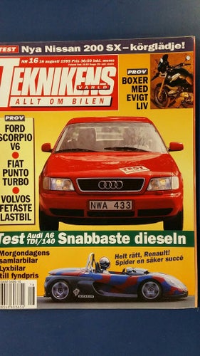 Teknikens Värld 16 1995: BMW R 1100 GS + R 850 R, Nissan 200 SX, Audi A6 TDI/140