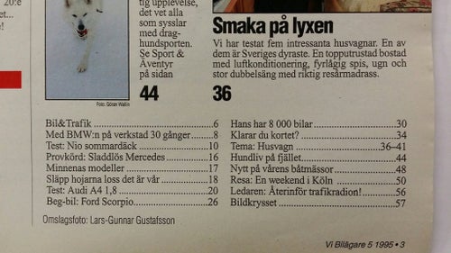Vi bilägare nr 5 1995: Audi A4 1,8, Kabe Royal 670, Polar 550 GLS, Cabby 550