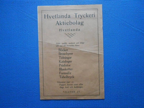 Hvetlanda tidning 17 1925 Sigvald Göthsson Thomas Olesen Lökken