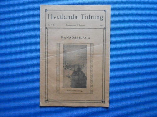 Hvetlanda tidning 17 1925 Sigvald Göthsson Thomas Olesen Lökken