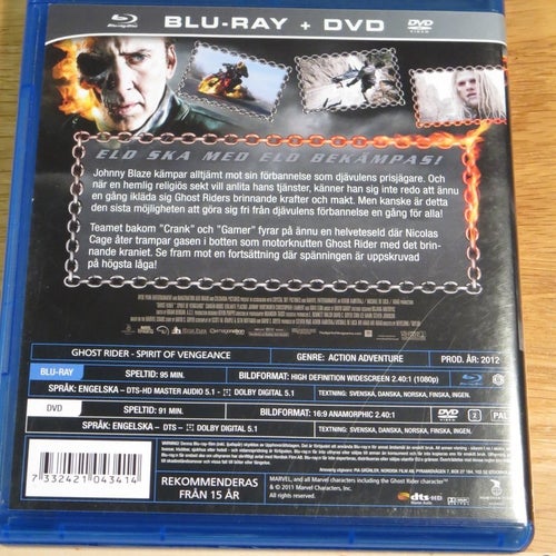 Ghost rider - Spirit of vengeance Nicolas Cage Bluray 2-disc Nyskick!
