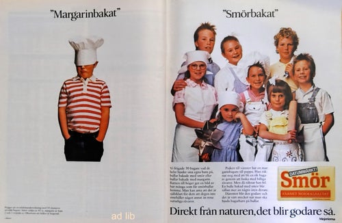 SMÖR - DIREKT FRÅN NATUREN. DET BLIR GODARE SÅ, STOR TIDNINGSANNONS, AD 1987