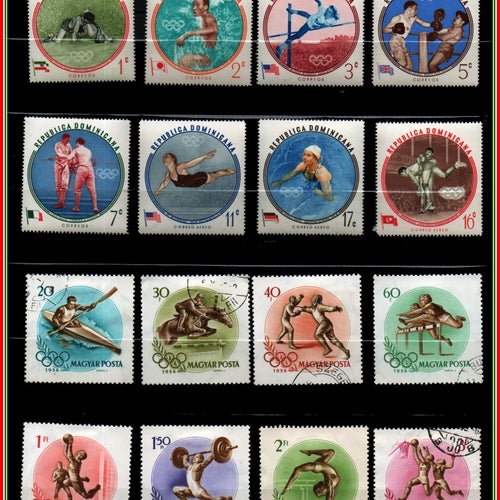 OLYMPIC SUMMER >MELBOURNE 1956: MIXET LOT/SET (OL-TEMX-500L-2-10-(10)