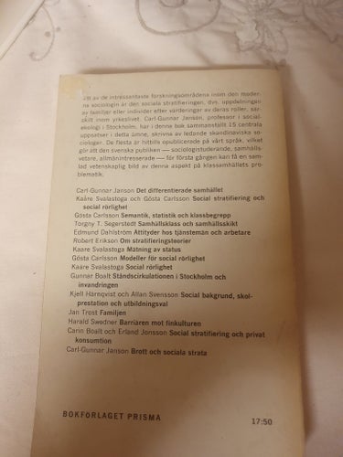 Det Differentierade Samhället - Carl-Gunnar Janson - 1968