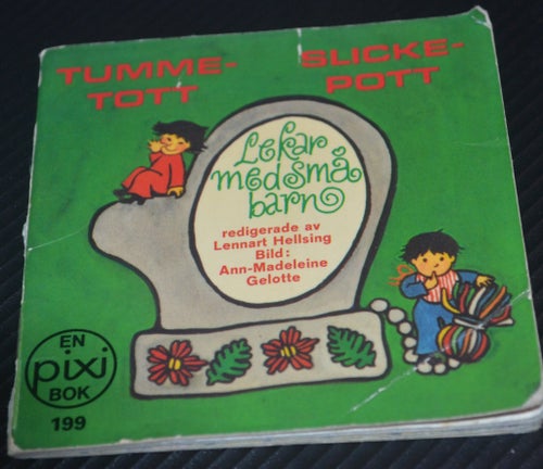 Äldre Pixibok Tumme-tott slicke-pott (lekar med små barn)