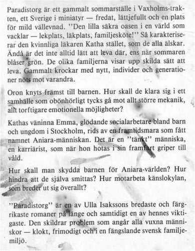 PARADIS TORG - Ulla Isaksson ( INBUNDEN )