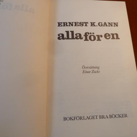 ALLA FÖR EN, E. K. GANN, 1975,  BÖCKER
