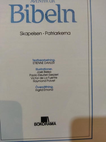 Äventyr ur Bibeln Skapelsen, Patriarkerna. tecknad bok. Very Fine plus