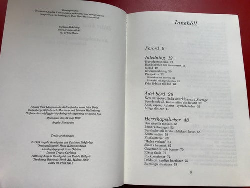 BLÅTT BLOD OCH LILJEVITA HÄNDER Angela Rundquist 1990