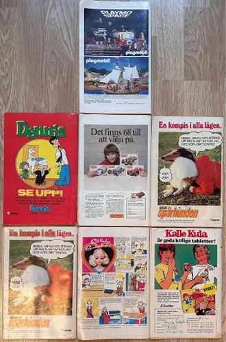 Hacke Hackspett Tidningar - Diverse Årgångar. 1974-81.7 st.
