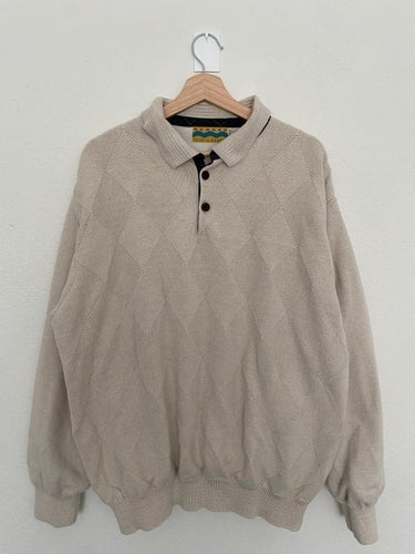 Vintage Remnes fodrad beige tröja, storlek XL