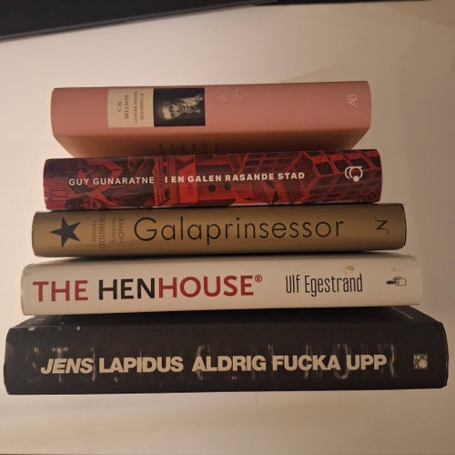 Bokpaket bla. Jens Lapidus, C.M. Bellman, Guy Gunaratne, Amanda Goldberg mm.