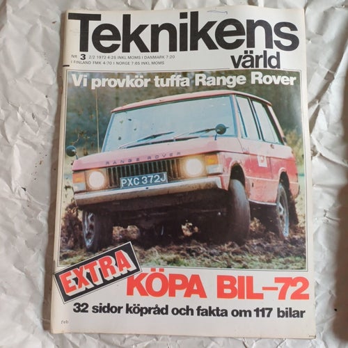 Teknikens värld 1972, nr. 3 Köpa bil 1972, Range Rover