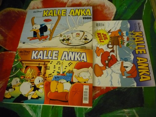 TIDNING, 3 STYCKEN KALLE ANKA TIDNINGAR 1986, JULKUL