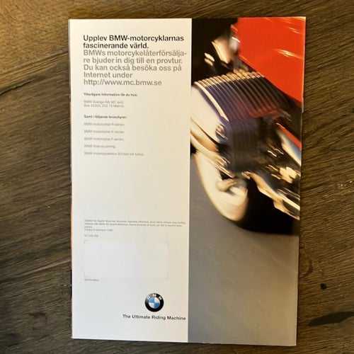 BMW motorcyklar. Broschyr 1999