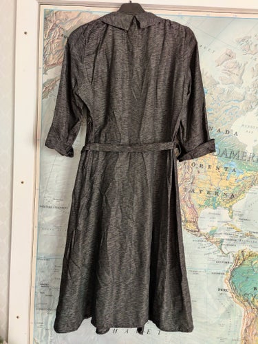 Vintage 50 60 70 tal retro Milva klänning svart grå 36 38 S M