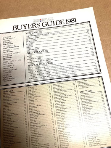 CAR and DRIVER ## 1981 BUYERS GUIDE & 1985 ROAD TEST ANNUAL ##