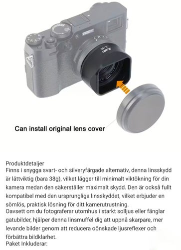 JL-36 motljusskydd Fujifilm för Fuji X100VI X100V X100F X100 X100S X100T X70