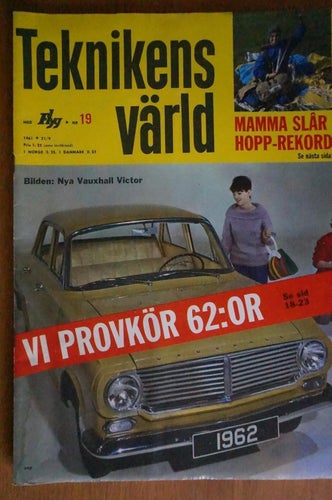 Teknikens värld 1961/19.Vauxhall Victor.Fiat 1500 test.Frans Ivar Jonsson.Simca