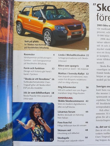 Skodajournalen nr 1 2006 - tidning från Skoda (Roomster, Popular 1101-1120)