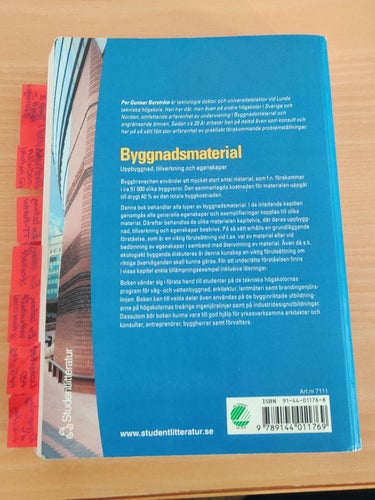 Byggnadsmaterial av Per Gunnar Burström, 2001+ex.samling med instuderingsfrågor
