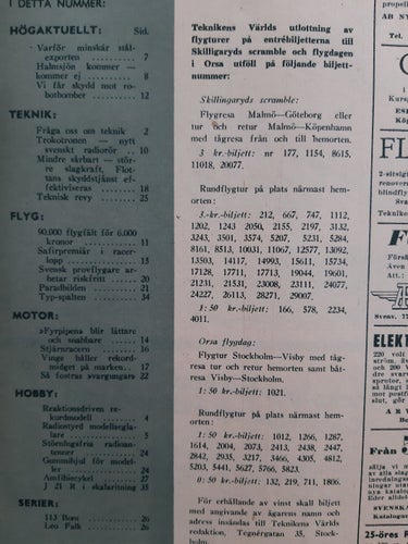 Teknikens Värld nr 14 1949: Teknik, Flyg, Motor, Hobby