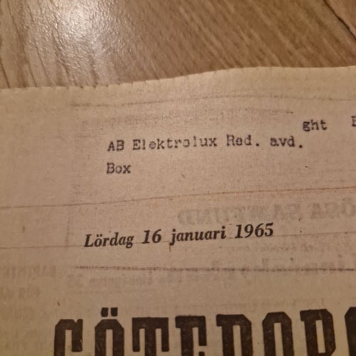 Göteborgs Handels- och Sjöfartstidning från 1965