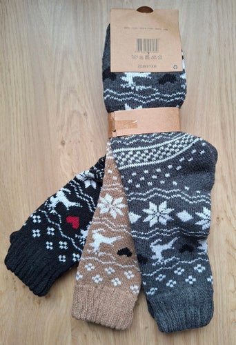 3 par termiska alpaca ullstrumpor Storlek 43-47
