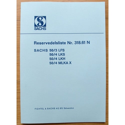 Reservdelskatalog Sachs Mopedmotorer 50/3 LFS, 50/4 LKS, LKH, MLKA X