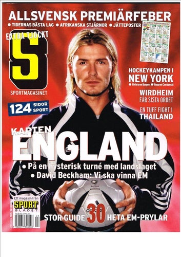 SPORTMAGASINET 2004 April - David Beckham - bilaga Allsvenskans spelprogram (A3)