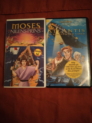 Moses - Nilens Prins & Atlantis En Försvunnen Värld klassiska Disneyfilmer VHS