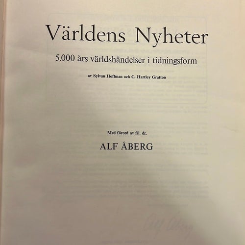 Världens Nyheter av Sylvan Hoffman och C. Hartley Gratton, 1962