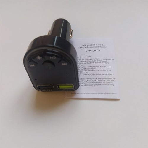 FM-sändare Bluetooth med dubbla USB-portar, LED-bakgrundsbelysning