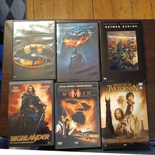 DVD-Filmer: Batman, Sagan om de två tornen, Mumien, Highlander