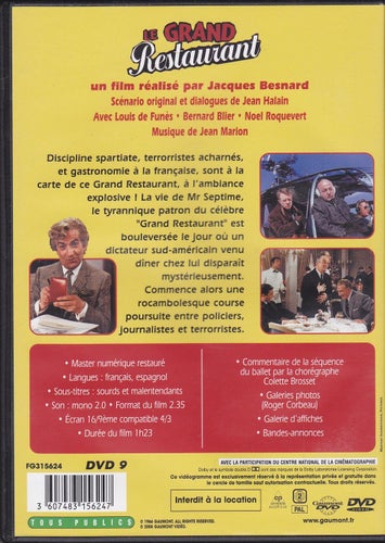 DVD / Le Grand Restaurant (Den Stora Restauranten) / Ej sv. text / Nära nyskick