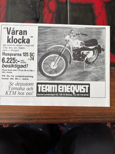 Husqvarna 125 SC 1974 annons Motorcykel