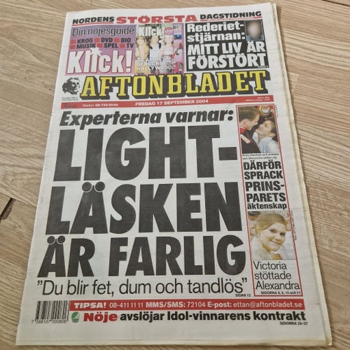 Aftonbladet tidning från 2004