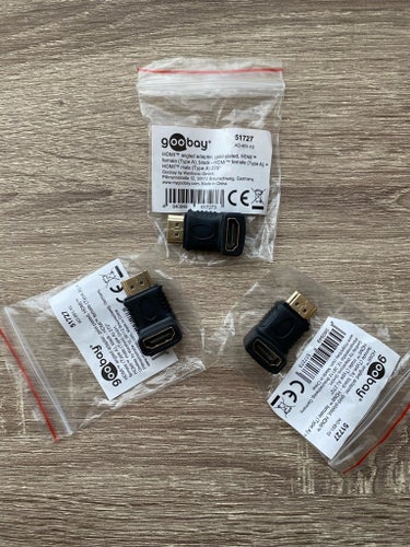 3-pack HDMI vinklade adaptrar – smart lösning för trånga utrymmen!