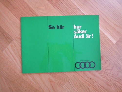 Audi säkerhet 1969 försäljningsbroschyr