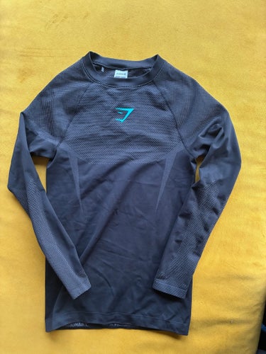 Gymshark Onyx v5 Black/gray blue logo longsleeve