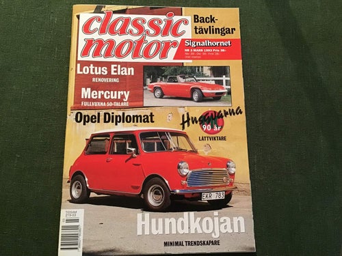 CLASSIC MOTOR NR 3 1993 HUNDKOJA,HUSQVARNA,LOTUS ELAN,MERCURY,OPEL DIPLOMAT